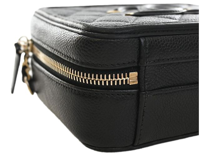 Borsa Vanity Satchel Chanel Small Caviar CC Filigree Nera Nero - vista 11