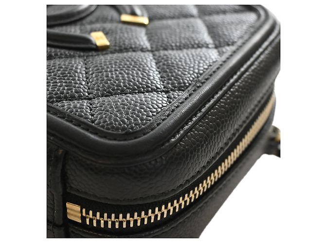 Borsa Vanity Satchel Chanel Small Caviar CC Filigree Nera Nero - vista 13