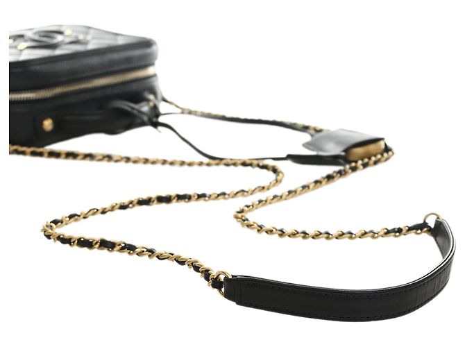Borsa Vanity Satchel Chanel Small Caviar CC Filigree Nera Nero - vista 14