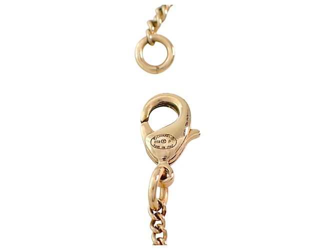 Collana con pendente rotondo Chanel CC placcato oro e strass D'oro - vista 8