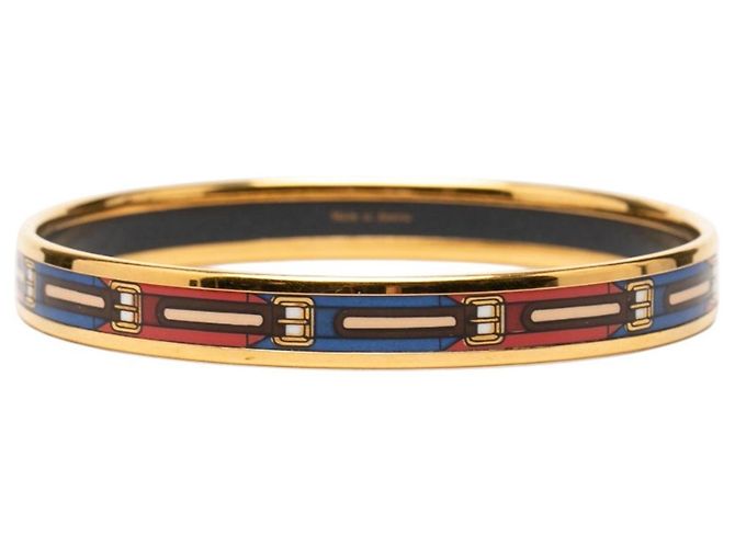 Bracelet jonc en émail imprimé Black Hermès Narrow Belt 62 Noir - vue 3