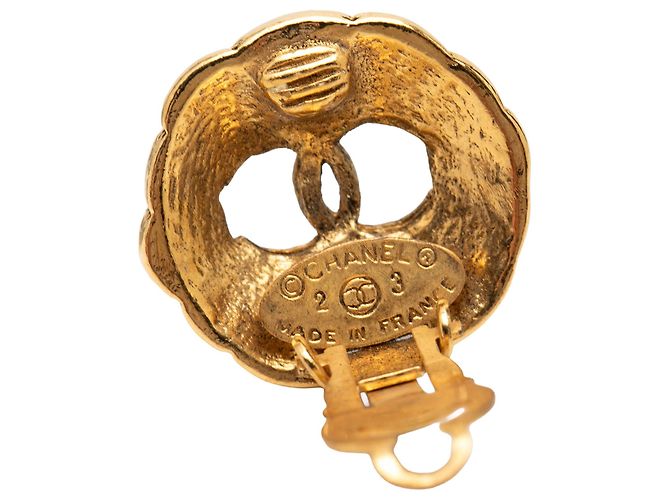 Orecchini a clip Chanel CC placcati in oro D'oro - vista 3