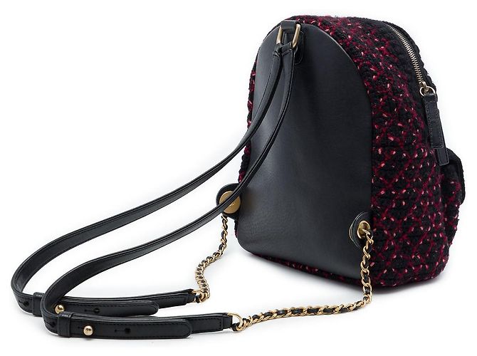 Black Chanel Mini Quilted Tweed CC Pocket Rucksack Schwarz - Ansicht 2