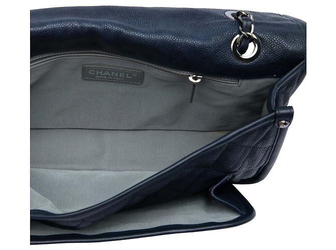 Borsa a tracolla Chanel Medium Quilted Caviar French Riviera Flap Blu - vista 4
