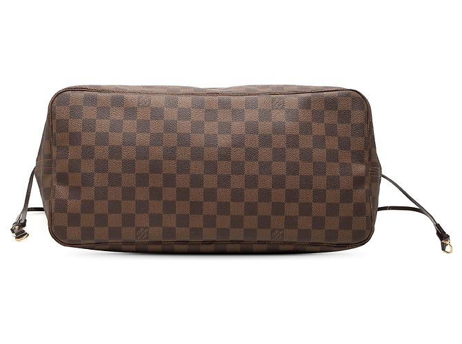 Borsa Tote Louis Vuitton Damier Ebene Neverfull GM Marrone - vista 3