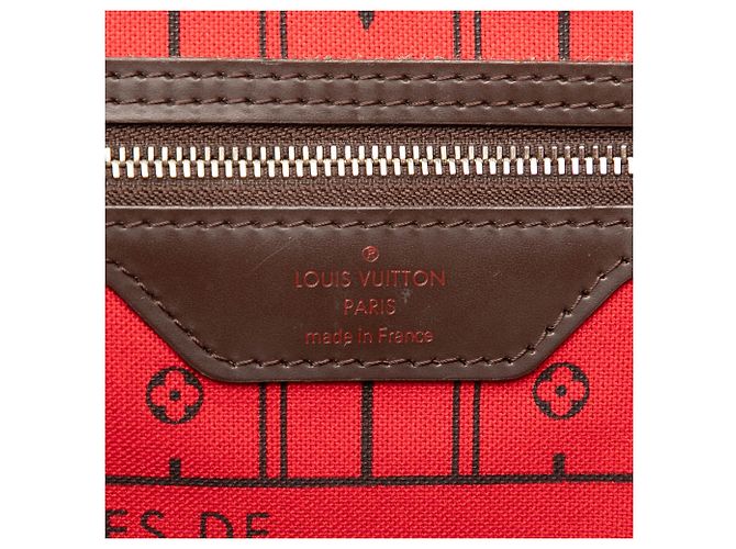 Borsa Tote Louis Vuitton Damier Ebene Neverfull GM Marrone - vista 5