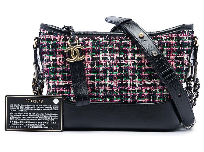 Borsa a tracolla Gabrielle Small in tweed e nappa nera Chanel Nero - vista 6