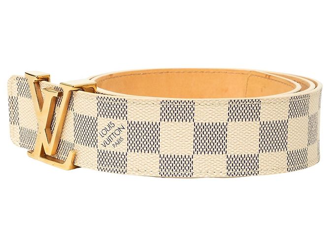 Louis Vuitton Damier Azur Initiales Gürtel Weiß - Ansicht 2