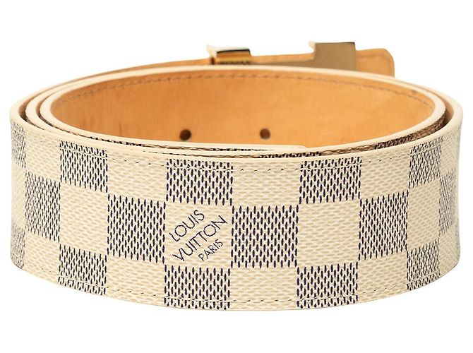 Louis Vuitton Damier Azur Initiales Gürtel Weiß - Ansicht 3