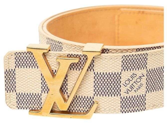 Louis Vuitton Damier Azur Initiales Gürtel Weiß - Ansicht 4