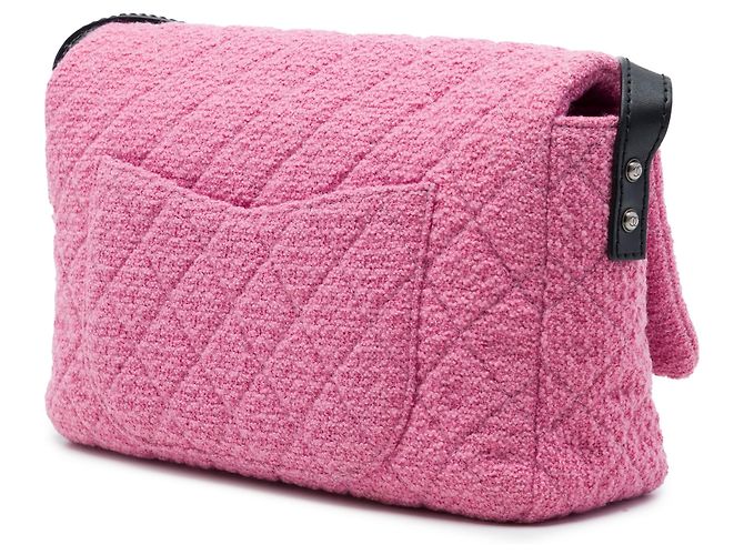 Borsa a tracolla Chanel Jumbo Quilted Tweed Reissue 2.55 Easy Messenger Flap Rosa - vista 2