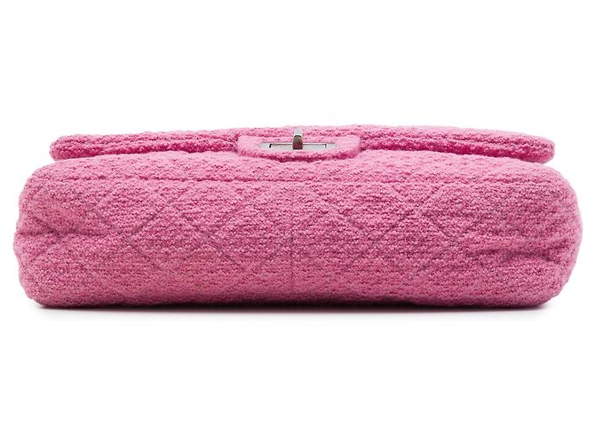 Borsa a tracolla Chanel Jumbo Quilted Tweed Reissue 2.55 Easy Messenger Flap Rosa - vista 3