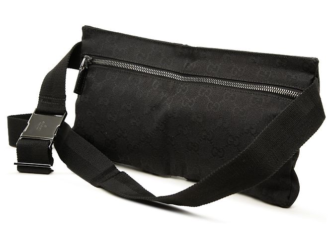 Borsa cintura Gucci GG Canvas con doppia tasca nera Nero - vista 2