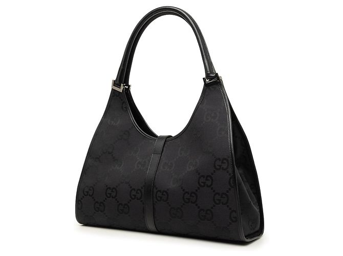 Borsa a tracolla Gucci GG Canvas Jackie Bardot Nera Nero - vista 2