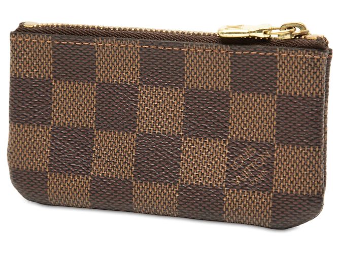 Louis Vuitton Damier Ebene Pochette Cles Coin Pouch Marrone - vista 2