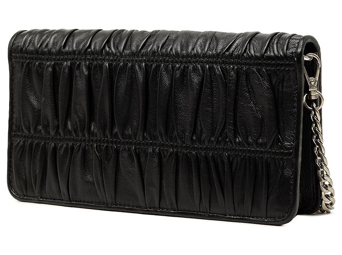 Borsa a tracolla Prada Nappa Gaufre Wallet On Chain Nera Nero - vista 2