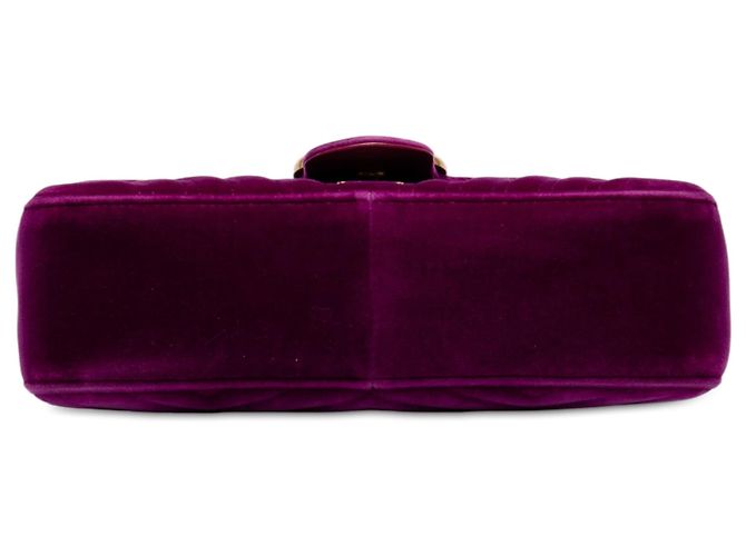Borsa a tracolla Gucci Medium GG Marmont Matelassé in velluto viola Porpora - vista 3