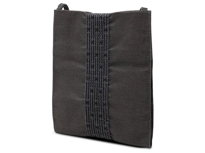 Hermès Herline Pochette Crossbody Tasche aus Canvas Grau - Ansicht 2
