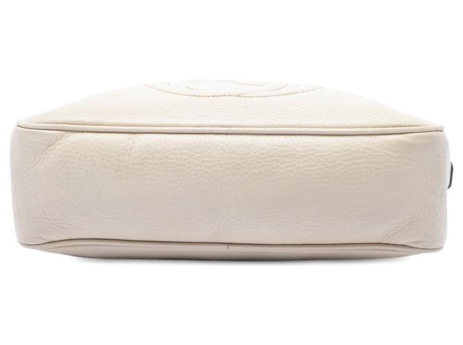 Borsa a tracolla Gucci Soho in pelle bianca con catena e zip Bianco - vista 3
