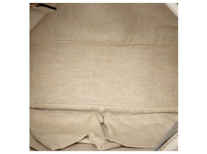 Borsa a tracolla Gucci Soho in pelle bianca con catena e zip Bianco - vista 4