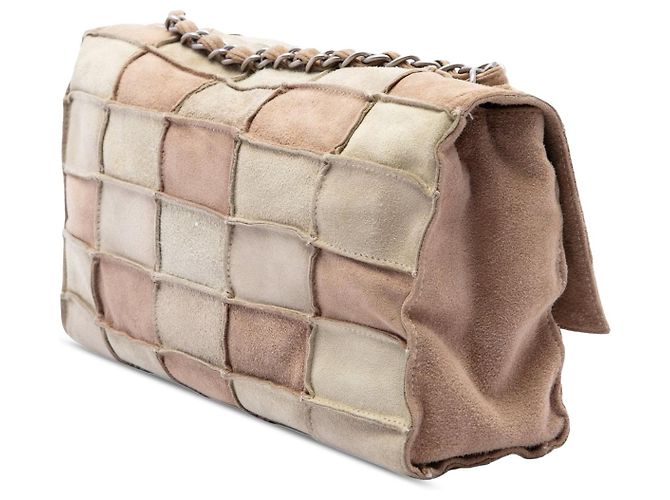 Borsa a tracolla Chanel Reissue 2.55 con patta in camoscio patchwork beige - vista 2