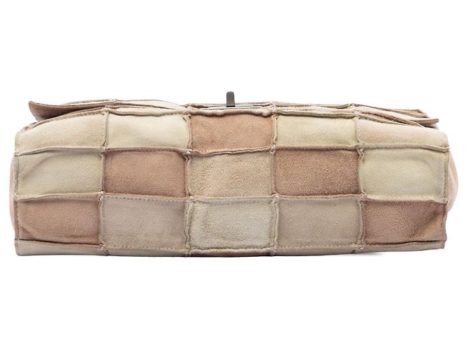 Borsa a tracolla Chanel Reissue 2.55 con patta in camoscio patchwork beige - vista 3