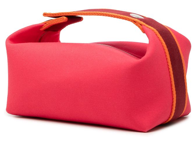Bolsa Vanity Case Hermès Small Toile Bride A Brac Rosa - vista 2