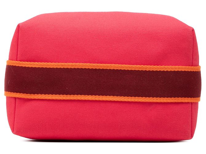 Bolsa Vanity Case Hermès Small Toile Bride A Brac Rosa - vista 3
