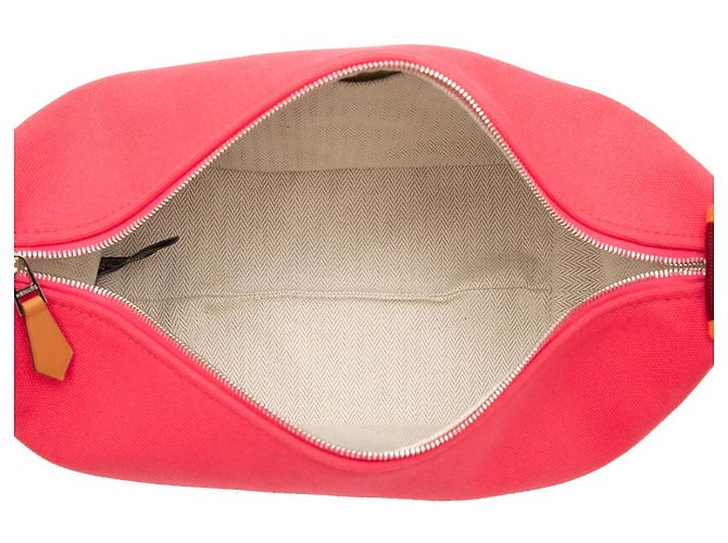 Bolsa Vanity Case Hermès Small Toile Bride A Brac Rosa - vista 4