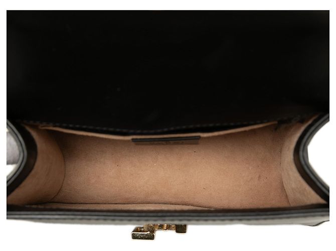 Borsa Mini Satchel Sylvie in pelle di vitello nera con tracolla Web Gucci Nero - vista 4