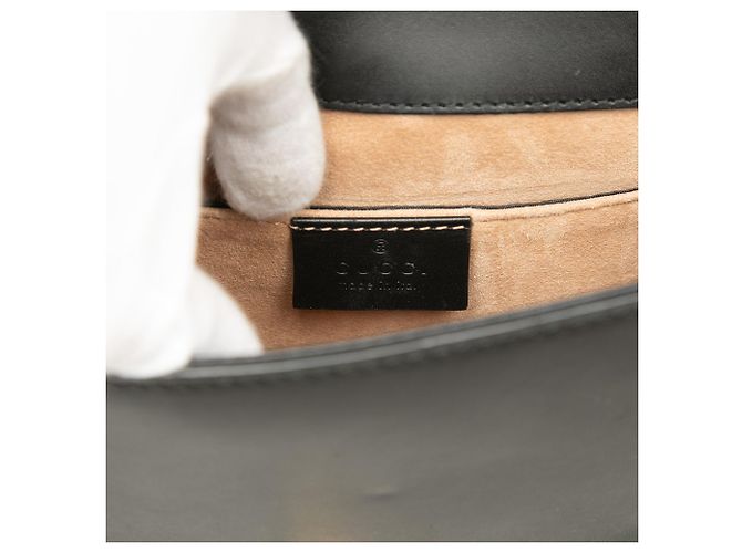 Borsa Mini Satchel Sylvie in pelle di vitello nera con tracolla Web Gucci Nero - vista 5