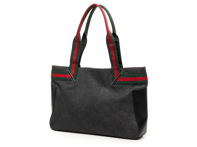 Gucci Denim Web Tote in Schwarz - Ansicht 2