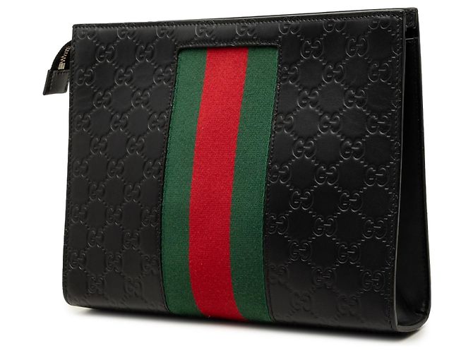 Clutch Gucci Guccissima Web nera Nero - vista 2
