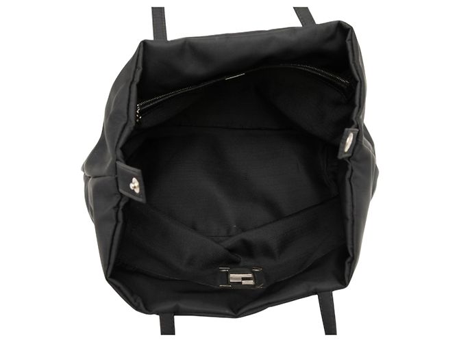 Borsa Fendi FF in nylon nera Nero - vista 4