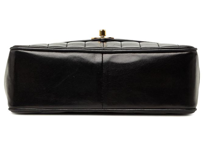 Borsa a tracolla Chanel Small Chevron in pelle d'agnello con patta a busta nera Nero - vista 3