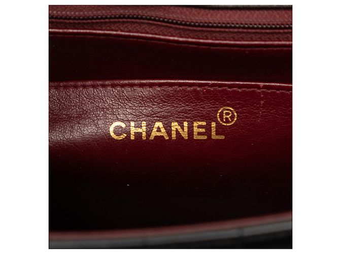 Borsa a tracolla Chanel Small Chevron in pelle d'agnello con patta a busta nera Nero - vista 5