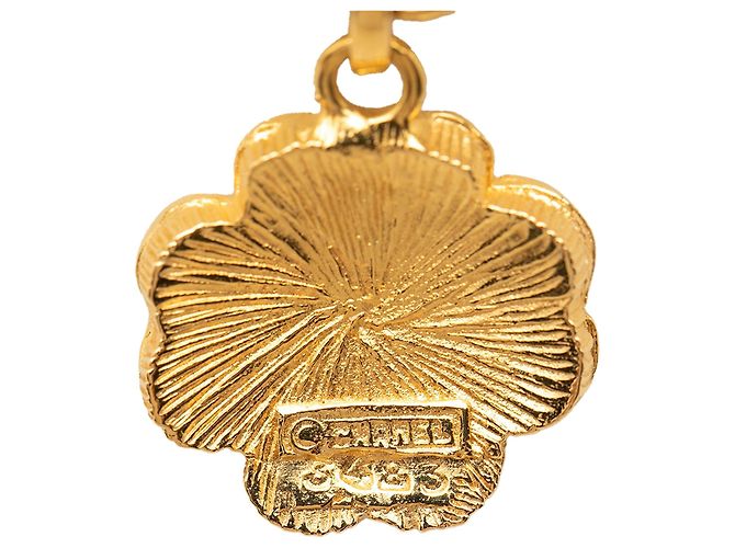 Collana con pendente a trifoglio Chanel CC placcata in oro e resina dorata D'oro - vista 4