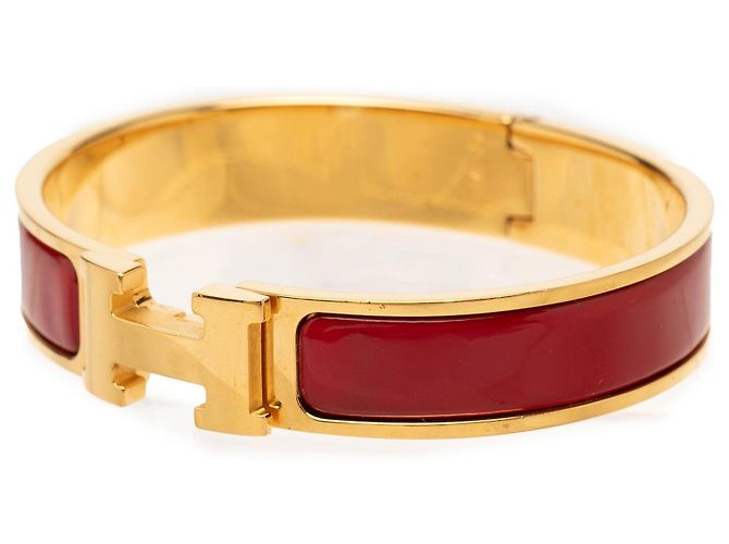 Pulsera Clic H PM estrecha de esmalte rojo Hermès Roja - vista 2