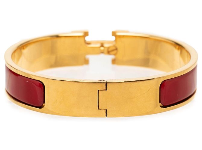 Pulsera Clic H PM estrecha de esmalte rojo Hermès Roja - vista 3