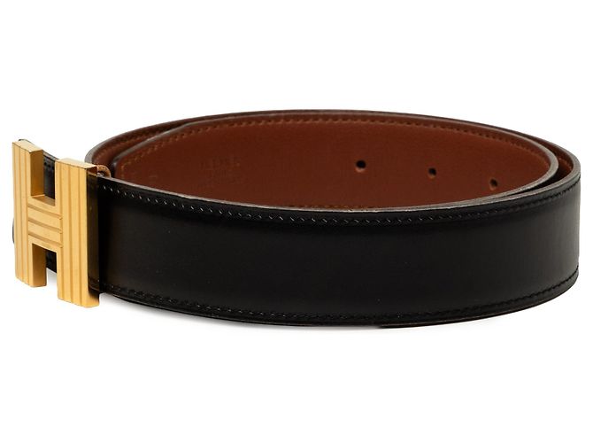 Hermès Cadena H Wendelgürtel aus schwarzem Box Calf Leder - Ansicht 2