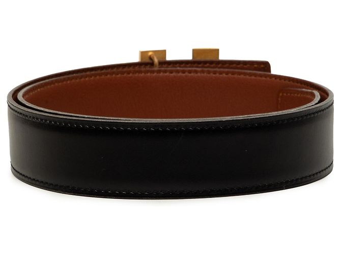 Hermès Cadena H Wendelgürtel aus schwarzem Box Calf Leder - Ansicht 3