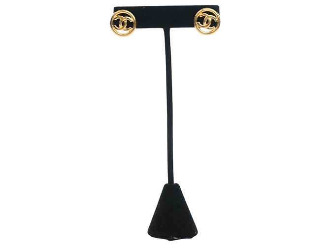 Chanel CC runde vergoldete Ohrstecker Golden - Ansicht 5