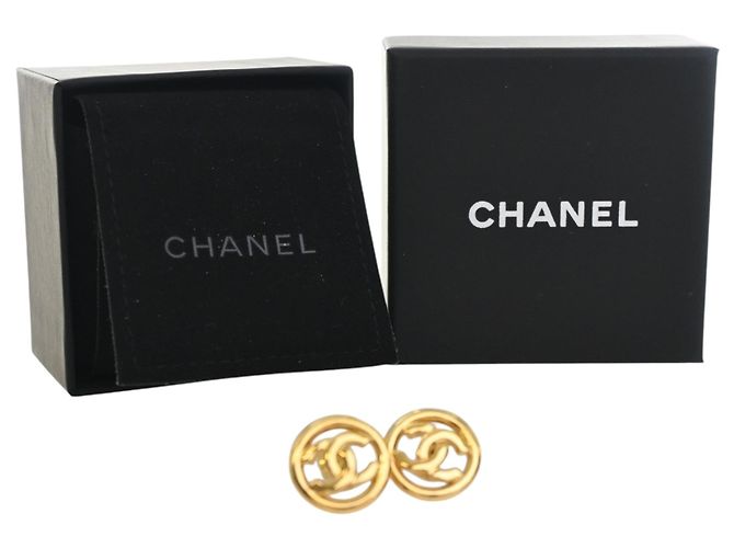 Chanel CC runde vergoldete Ohrstecker Golden - Ansicht 7