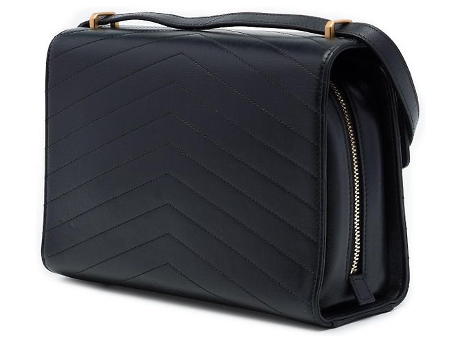 Borsa a tracolla Chanel CC Chevron in pelle di vitello con medaglia, nera Nero - vista 2