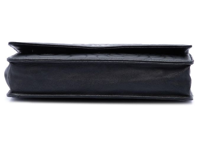 Borsa a tracolla Chanel CC Embossed Lambskin Camellia Wallet On Chain Nera Nero - vista 3