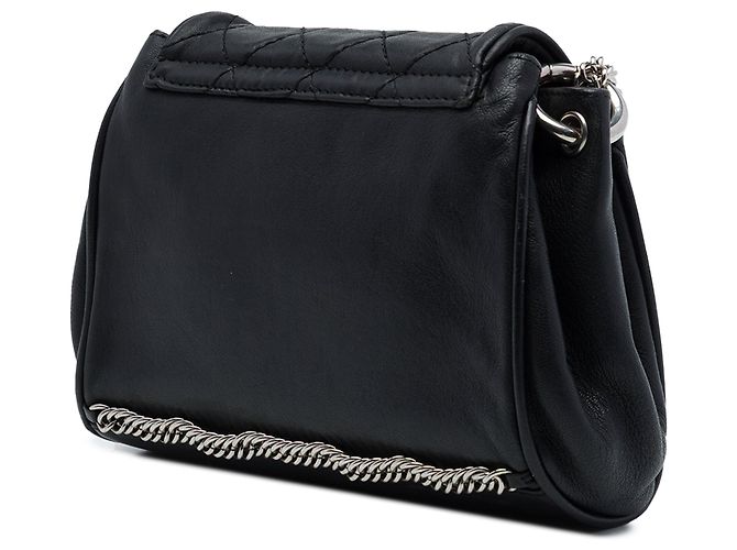 Borsa a tracolla Chanel CC in pelle d'agnello matelassé nera con catena Bijoux e patta a fisarmonica Nero - vista 2