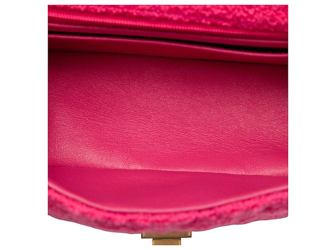 Borsa a tracolla Chanel Mini Quilted Tweed Reissue 2.55 Single Flap 224 Rosa - vista 4