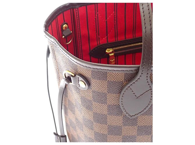 Borsa Tote Louis Vuitton Damier Ebene Neverfull PM Marrone - vista 10