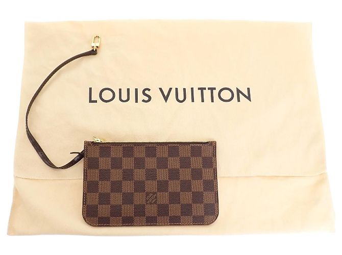 Borsa Tote Louis Vuitton Damier Ebene Neverfull PM Marrone - vista 11