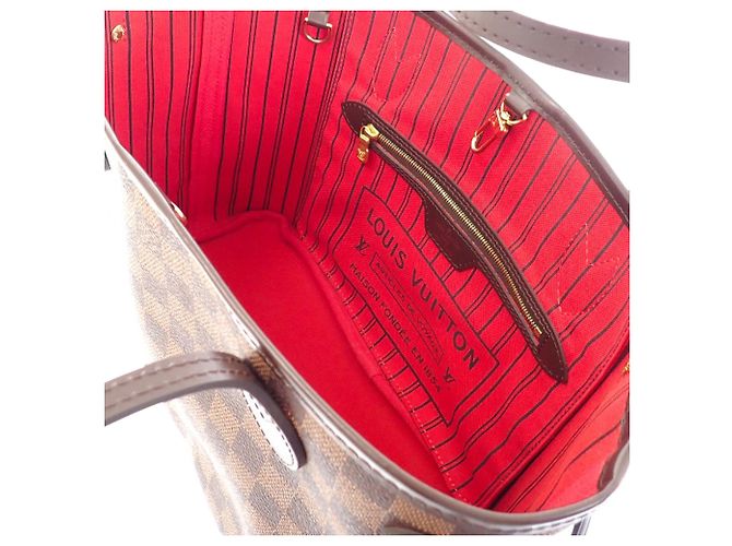 Borsa Tote Louis Vuitton Damier Ebene Neverfull PM Marrone - vista 4